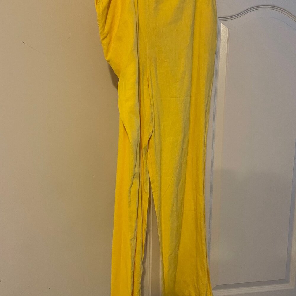 GarnerStyle × FTF Yellow Linen Wide-Leg Pants | Plus Size 2X | NWT - Picture 3 of 7